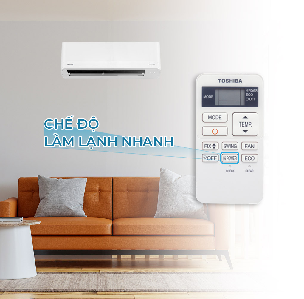 Điều hoà Toshiba RAS-H10C4KCVG-V tích hợp chế độ làm lạnh Hi Power