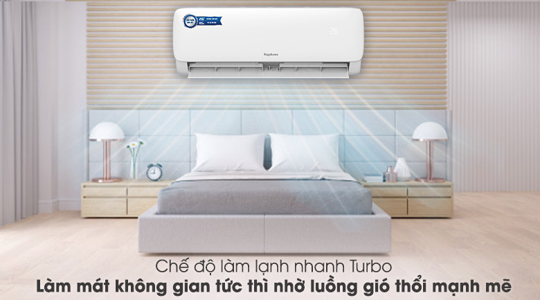 Điều hòa Nagakawa 12000btu NS-C12R2M09 làm lạnh tức thì nhờ chế độ Turbo