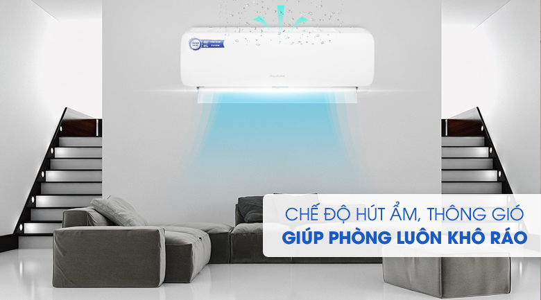 Chế độ hút ẩm trên điều hoà 12000btu NS-C12R2M09 giữ không gian khô thoáng.