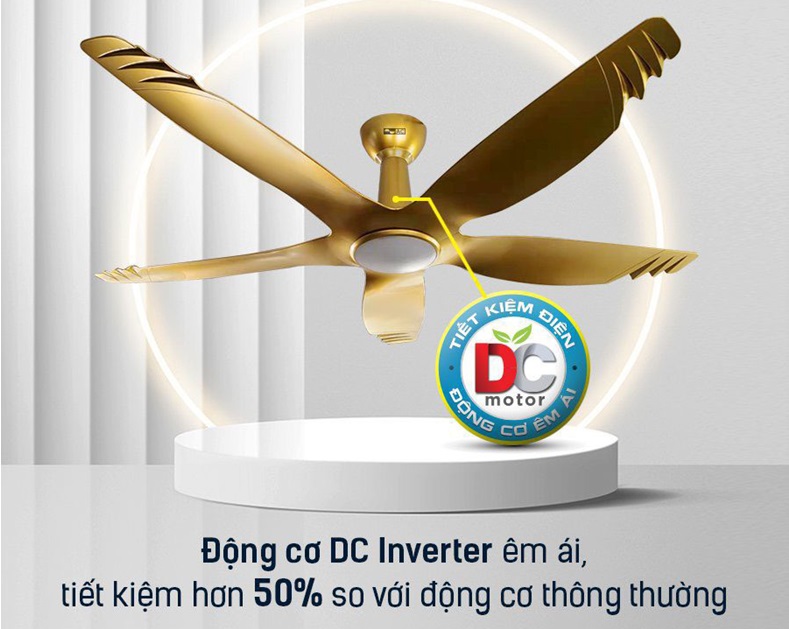 Động cơ DC inverter tiết kiệm điện vận hành êm ái
