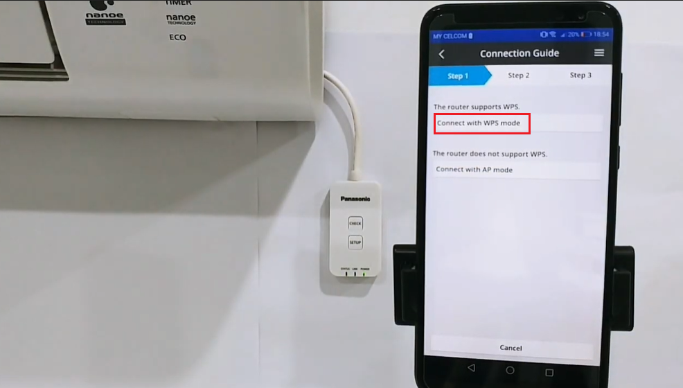 chọn Connect with WPS Mode