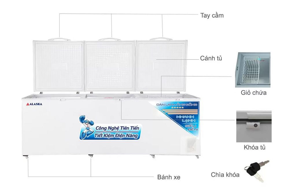 - Tủ đông Alaska HB-1100CI - hình số 2