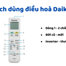 Cách dùng điều khiển điều hòa Daikin A/C | 1, 2 chiều – Inverter