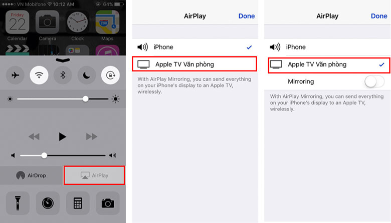 kết nối điện thoại với tivi Samsung sử dụng tính năng Air Play bước 4