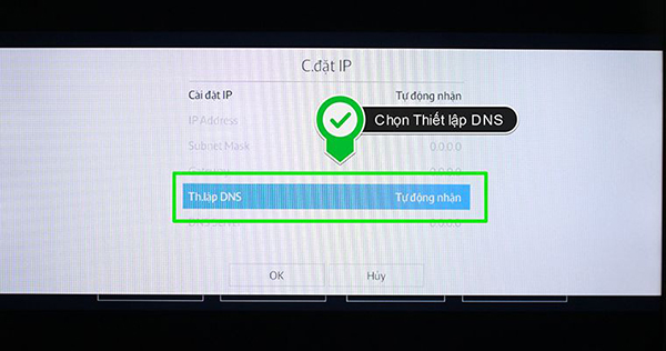 Hướng dẫn các bước cài đặt IP và DNS mạng smart tivi Samsung