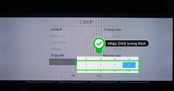 Hướng dẫn các bước cài đặt IP và DNS mạng smart tivi Samsung