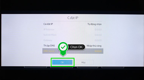 Hướng dẫn các bước cài đặt IP và DNS mạng smart tivi Samsung