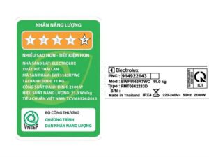 Máy giặt Electrolux EWF1143R7WC - hình số 8