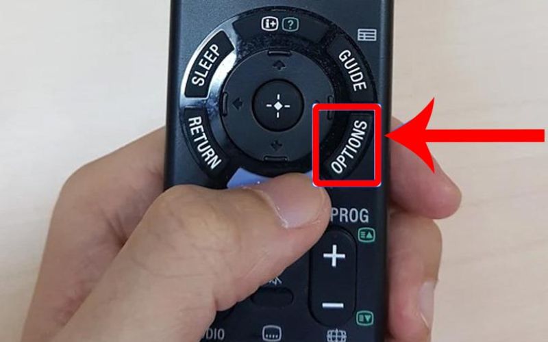 Nút OPTION trên remote tivi Sony