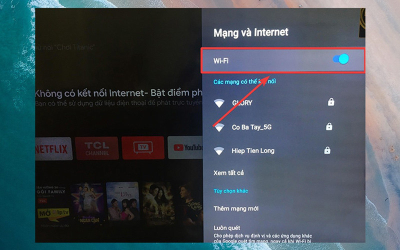 Bật Wi-Fi