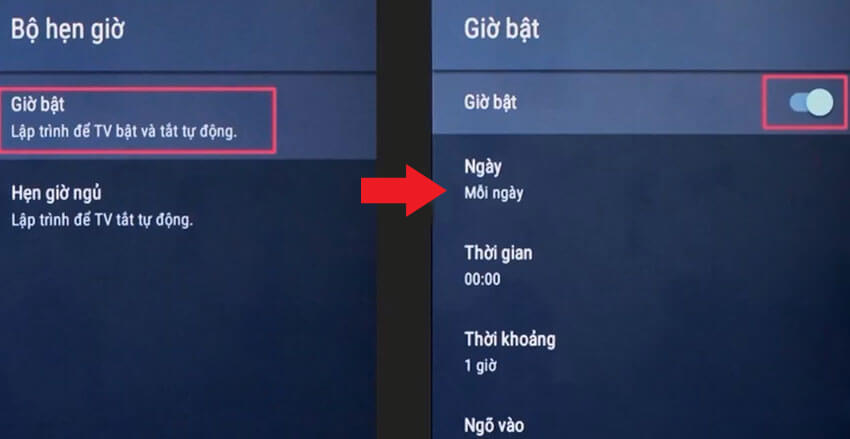 Cách hẹn giờ bật tivi Sony Cách hẹn giờ bật tivi Sony