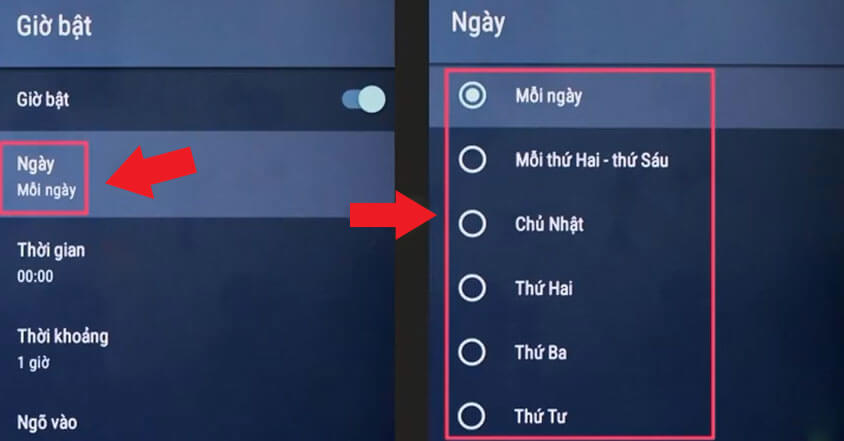 Cách hẹn giờ bật tivi Sony Cách hẹn giờ bật tivi Sony