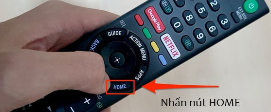 Cách hẹn giờ bật tivi Sony: Nhấn nút HOME Cách hẹn giờ bật tivi Sony: Nhấn nút HOME