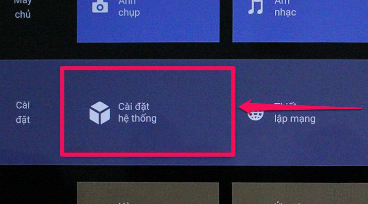 Chọn cài đặt hệ thống Chọn cài đặt hệ thống