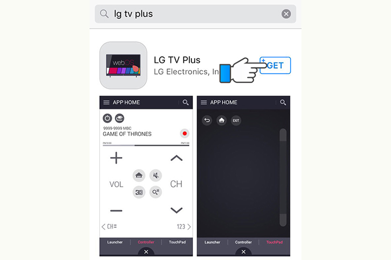 kết nối iphone với tivi LG bằng ứng dụng LG TV Plus bước 1