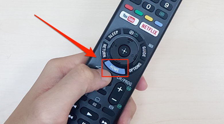 Nhấn nút Home để kết nối USB với tivi Sony