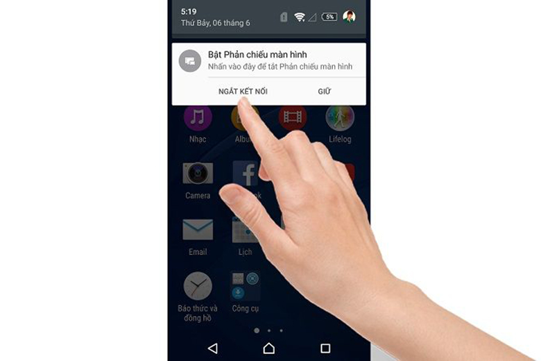 Cách kết nối tivi Sony với điện thoại qua Screen Mirroring bước 5
