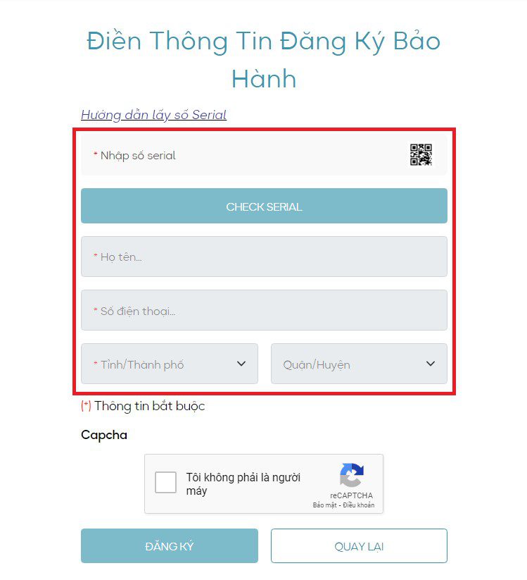 điền thông tin khách hàng