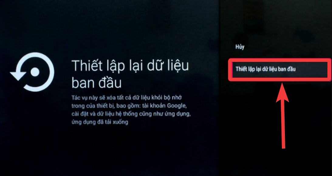 Reset lại tivi TCL