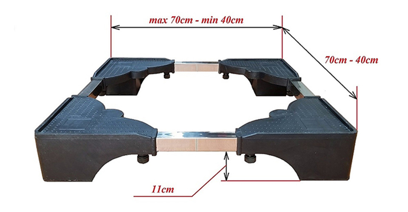 Thông số kích thước chân đế máy giặt lõi bê tông