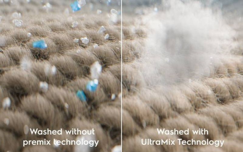  Công nghệ UltraMix hòa tan chất giặt tẩy, hạn chế các cặn bẩn