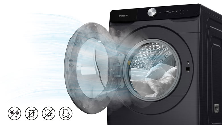 Công nghệ Air Wash-Máy giặt sấy Samsung AI Inverter 11 kg WD11T734DBX/SV lồng ngang