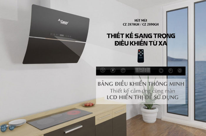 Máy hút mùi kính vát Canzy CZ-2890GH
