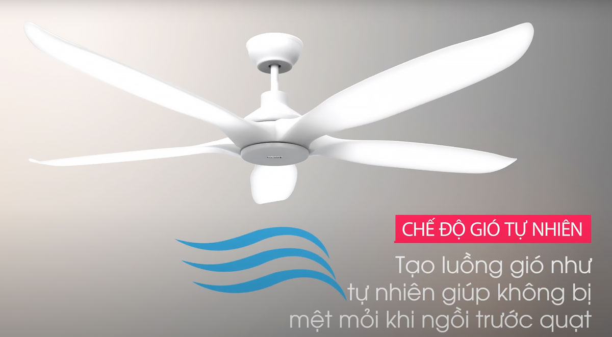 Quạt có công suất 38W với chế độ gió tự nhiên tạo luồng gió như tự nhiên giúp không bị mệt mỏi khi ngồi trước quạt