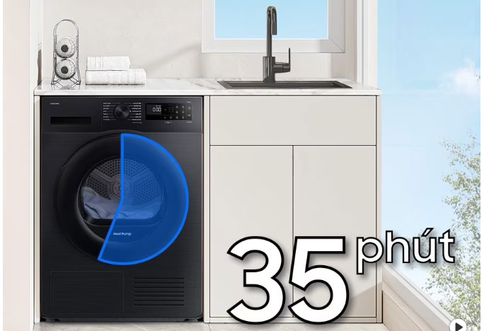 Máy sấy quần áo Samsung có chế độ sấy 35 phút Máy sấy quần áo Samsung